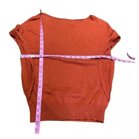 Jones Wear embellishments knit blouse Orange red sz medium short sleeve - Picture 6 of 9